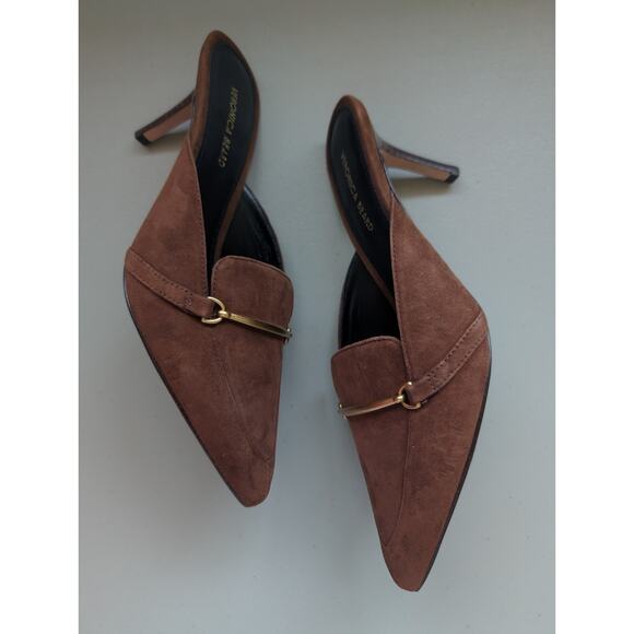 New Veronica Beard Leslie Suede Mule Size US 6M Cedar 2.75" Heel - Picture 7 of 11